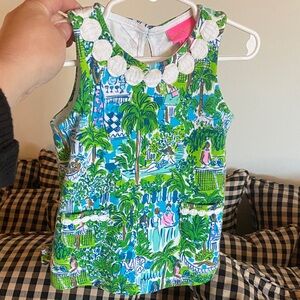 Lilly Pulitzer Green and Blue Tropical Print Top
